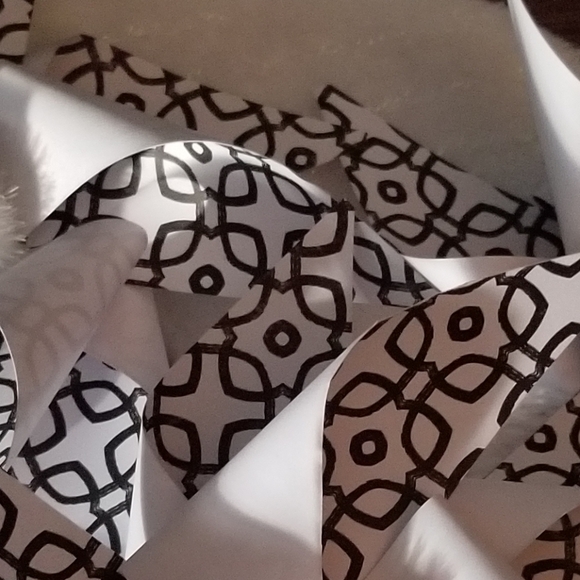 Bundle of (3) Handmade pinwheels in black and white w/white shimmer pom poms - Picture 3 of 4